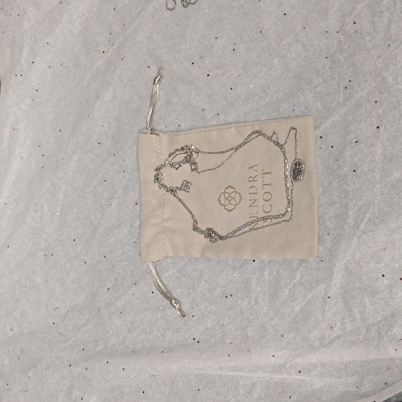 New Kendra Scott Elisa Multi Strand Necklace Platinum Drusy - Picture 3 of 4